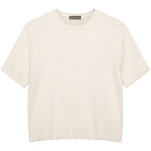 Mint Velvet Cream Fluffy Knitted T Shirt